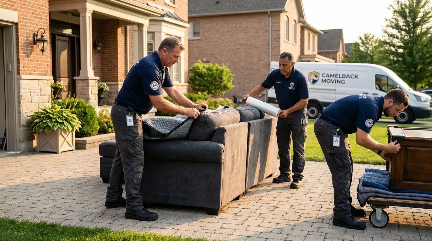 Large estate moving crew wrapping furniture in Artesia, NM